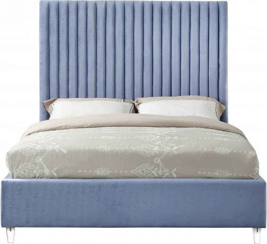 Meridian Furniture Candace Velvet Bed Bedroom