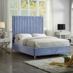 Meridian Furniture Candace Velvet Bed Bedroom