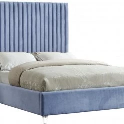 Meridian Furniture Candace Velvet Bed Bedroom
