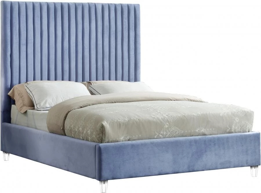 Meridian Furniture Candace Velvet Bed Bedroom