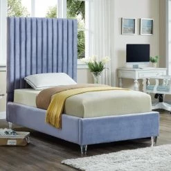 Meridian Furniture Candace Velvet Bed Bedroom