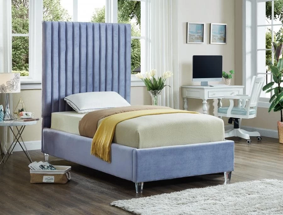 Meridian Furniture Candace Velvet Bed Bedroom