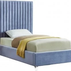 Meridian Furniture Candace Velvet Bed Bedroom