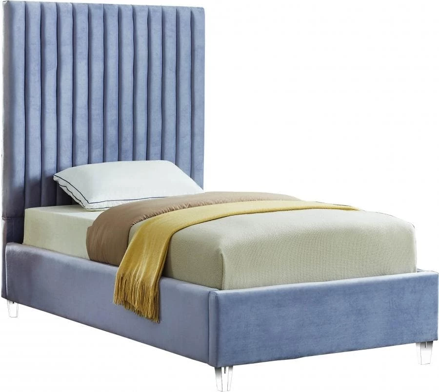Meridian Furniture Candace Velvet Bed Bedroom