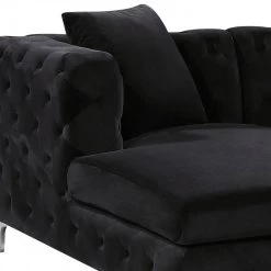 Meridian Furniture Gail Velvet 3 Piece Sectional Living Room