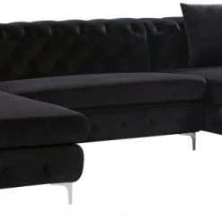 Meridian Furniture Gail Velvet 3 Piece Sectional Living Room