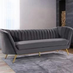 Meridian Furniture Living Room Margo Velvet Sofa