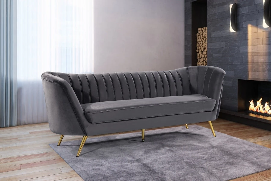 Meridian Furniture Living Room Margo Velvet Sofa
