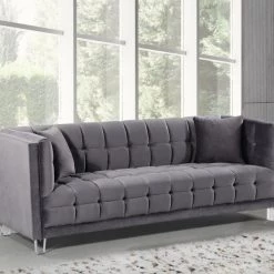 Meridian Furniture Mariel Velvet Sofa Living Room