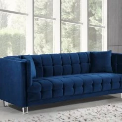 Meridian Furniture Mariel Velvet Sofa Living Room