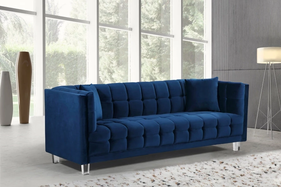Meridian Furniture Mariel Velvet Sofa Living Room