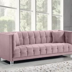 Meridian Furniture Mariel Velvet Sofa Living Room