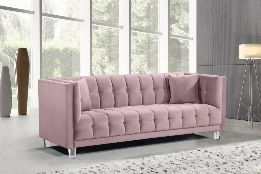 Meridian Furniture Mariel Velvet Sofa Living Room