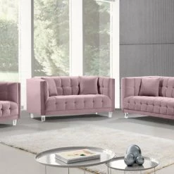 Meridian Furniture Mariel Velvet Sofa Living Room