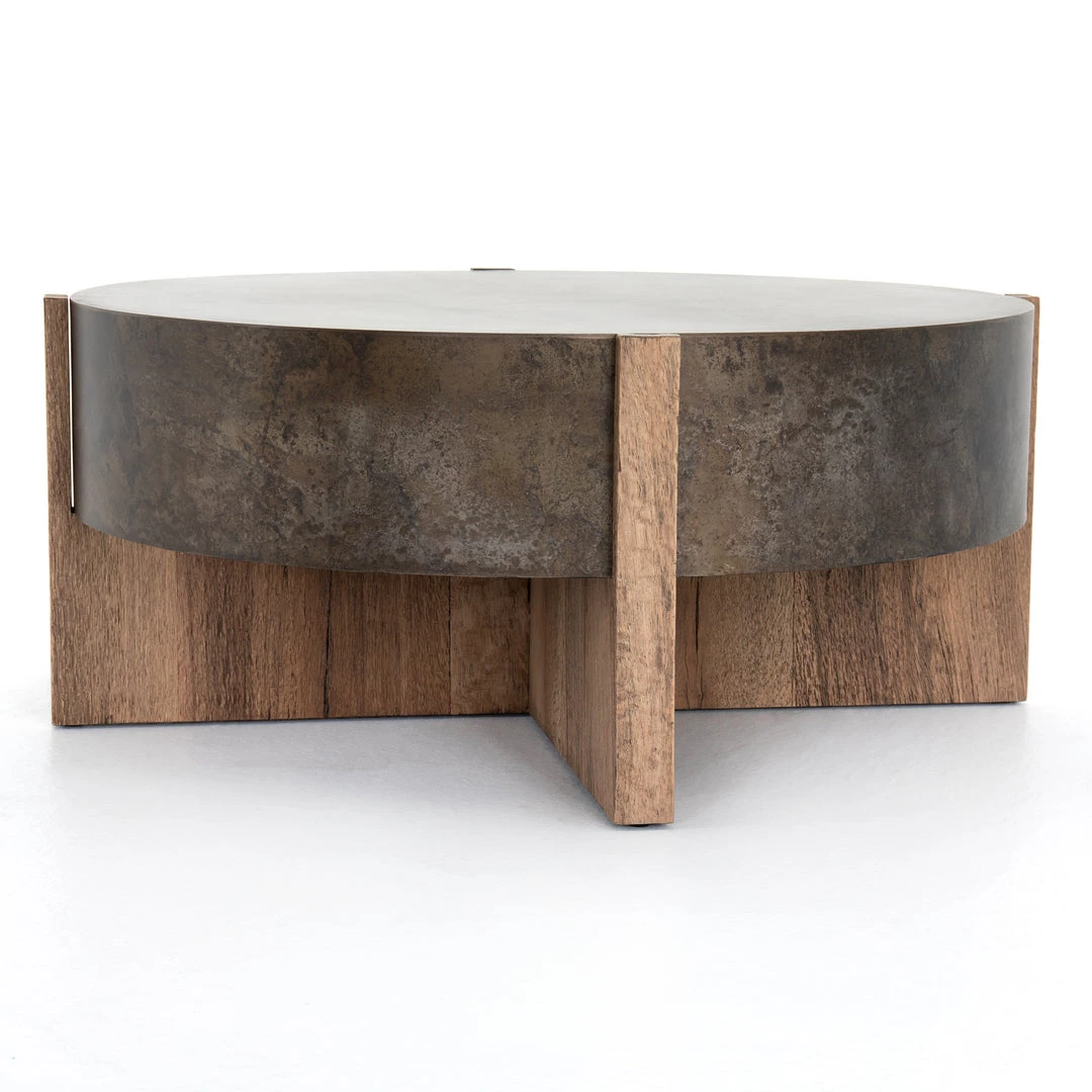 Four Hands Bingham Coffee Table-Rustic Oak Veneer