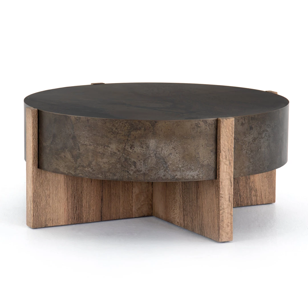 Four Hands Bingham Coffee Table-Rustic Oak Veneer