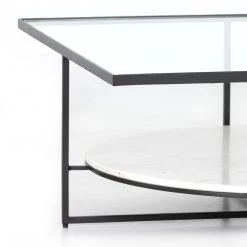 Four Hands Gia Coffee Table-Polished White Marble