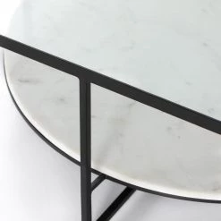Four Hands Gia Coffee Table-Polished White Marble