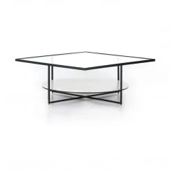 Four Hands Gia Coffee Table-Polished White Marble
