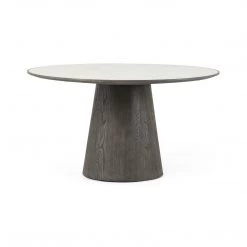 Four Hands Skye Round Dining Table-White Marble Dining Room