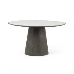 Four Hands Skye Round Dining Table-White Marble Dining Room