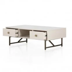 Four Hands Van Coffee Table-Matte Alabaster