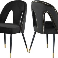 Meridian Furniture Dining Room Akoya Velvet Dining Chair Set Of 2