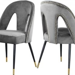 Meridian Furniture Dining Room Akoya Velvet Dining Chair Set Of 2