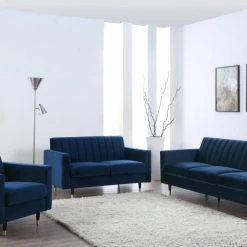 Meridian Furniture Lola Velvet Sofa Living Room