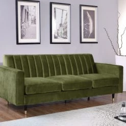 Meridian Furniture Lola Velvet Sofa Living Room