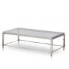 VIG Modrest Agar Modern Glass & Stainless Steel Coffee Table Living Room