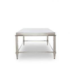 VIG Modrest Agar Modern Glass & Stainless Steel Coffee Table Living Room