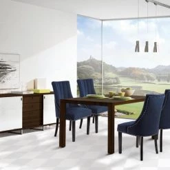 Meridian Furniture Oxford Velvet Dining Chair Set Of 2 Dining Room