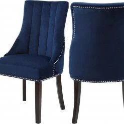Meridian Furniture Oxford Velvet Dining Chair Set Of 2 Dining Room