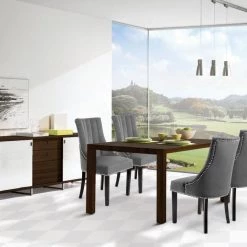 Meridian Furniture Oxford Velvet Dining Chair Set Of 2 Dining Room