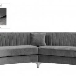 Meridian Furniture Jackson Velvet 2 Piece Sectional Living Room