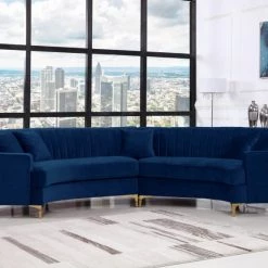 Meridian Furniture Jackson Velvet 2 Piece Sectional Living Room