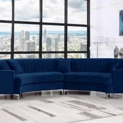 Meridian Furniture Jackson Velvet 2 Piece Sectional Living Room