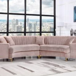 Meridian Furniture Jackson Velvet 2 Piece Sectional Living Room