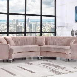 Meridian Furniture Jackson Velvet 2 Piece Sectional Living Room