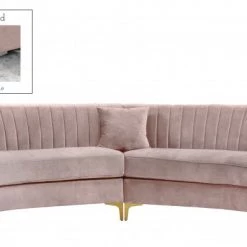 Meridian Furniture Jackson Velvet 2 Piece Sectional Living Room