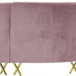 Meridian Furniture Living Room Serpentine Velvet 3pc. Sectional