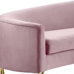 Meridian Furniture Living Room Serpentine Velvet 3pc. Sectional