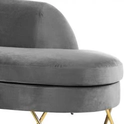 Meridian Furniture Living Room Serpentine Velvet 3pc. Sectional