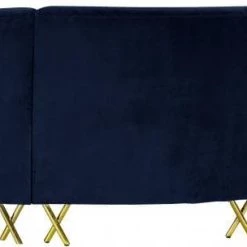 Meridian Furniture Living Room Serpentine Velvet 3pc. Sectional