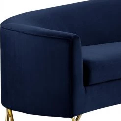 Meridian Furniture Living Room Serpentine Velvet 3pc. Sectional