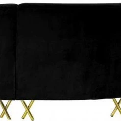 Meridian Furniture Living Room Serpentine Velvet 3pc. Sectional