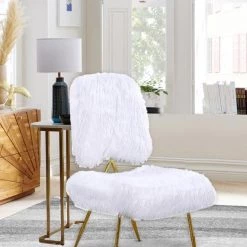 Meridian Furniture Magnolia Faux Fur Accent Chair (Set Of 2)