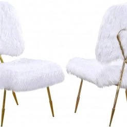 Meridian Furniture Magnolia Faux Fur Accent Chair (Set Of 2)