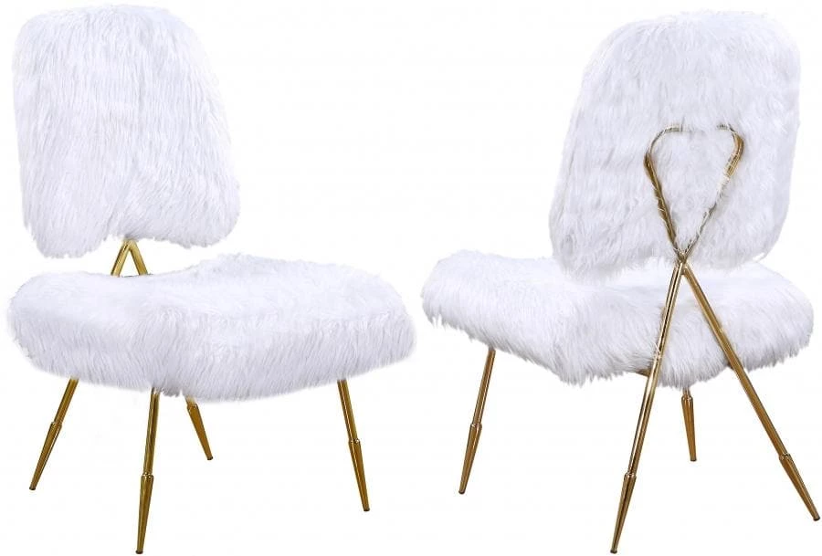 Meridian Furniture Magnolia Faux Fur Accent Chair (Set Of 2)